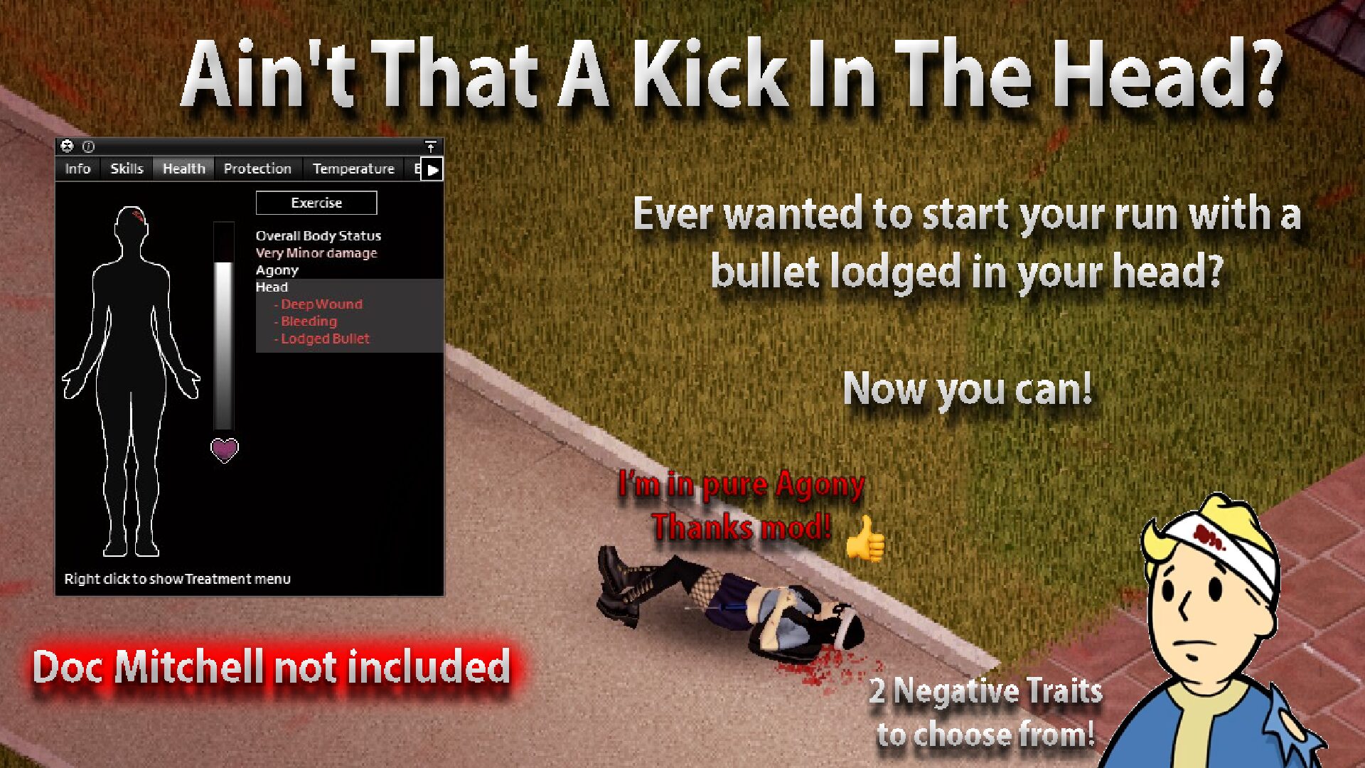 (broken for 42.13.1, updating) Ain’t That A Kick In The Head? (Start with a headshot wound) — screenshot 1