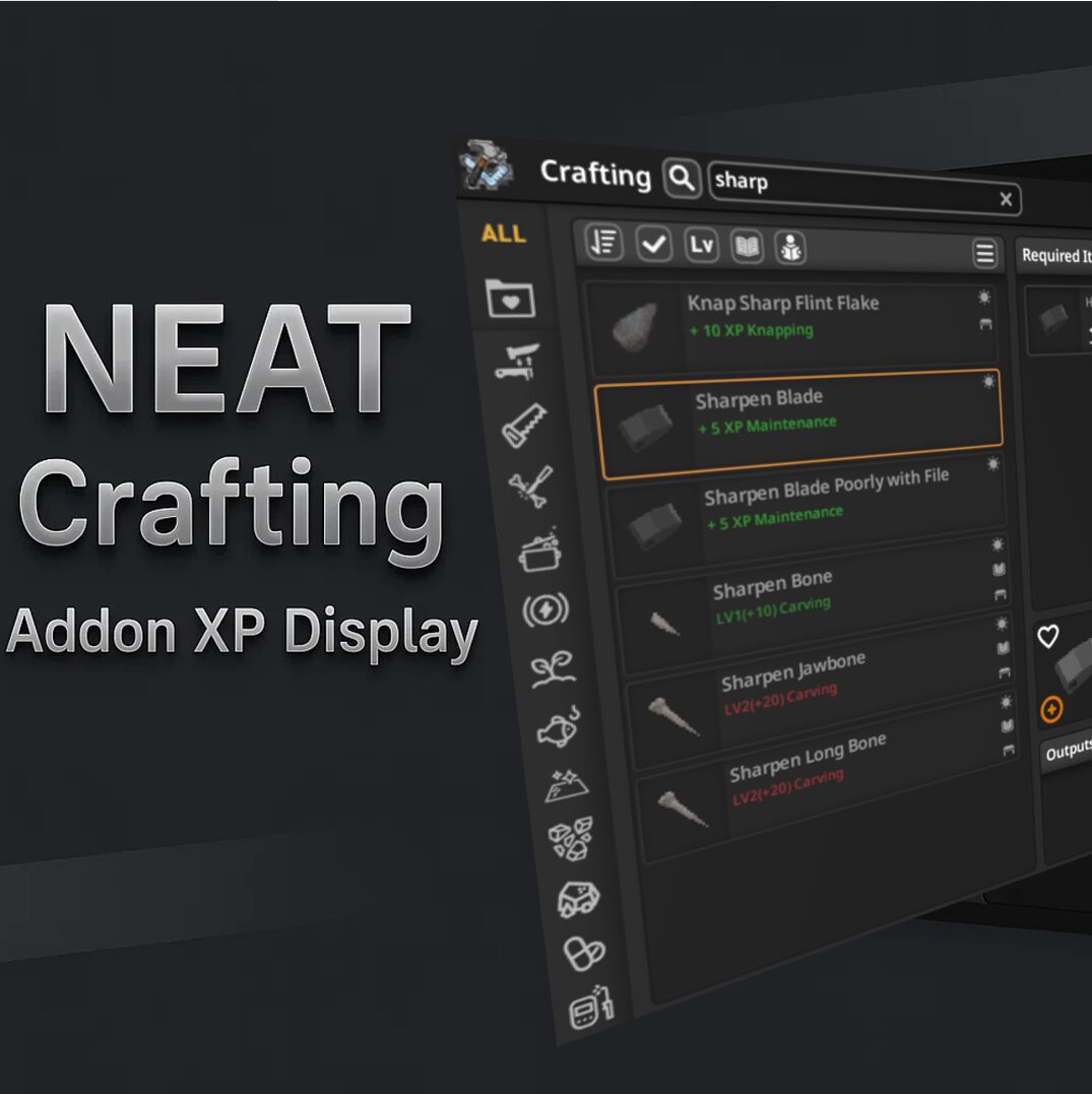 Neat Crafting & Neat Building – XP & Mod Display — screenshot 2