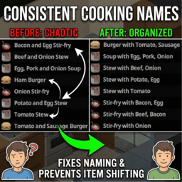 Consistent Cooking Names [B42.19+ SP+MP]