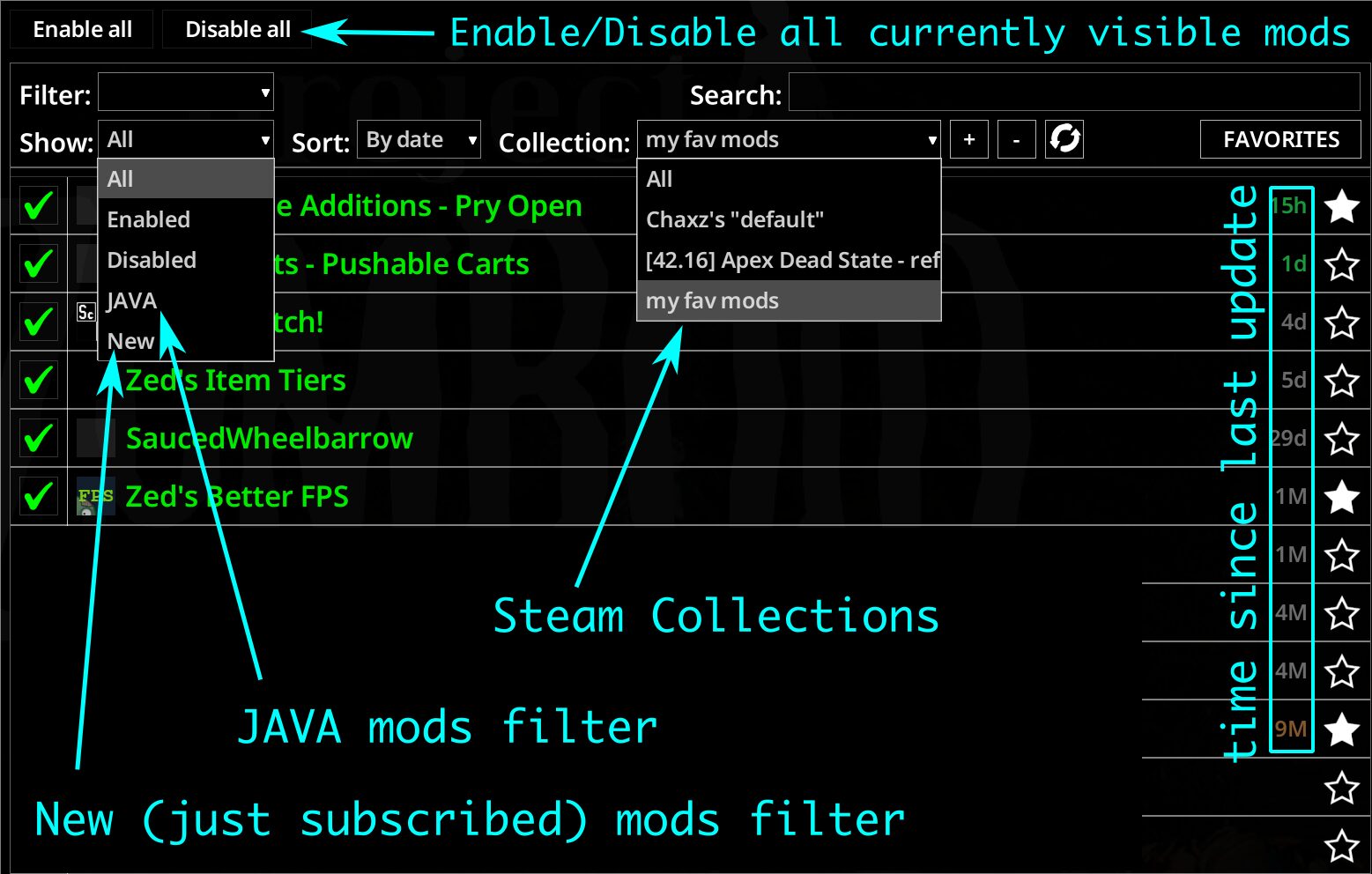 Zed’s Better ModList — screenshot 1