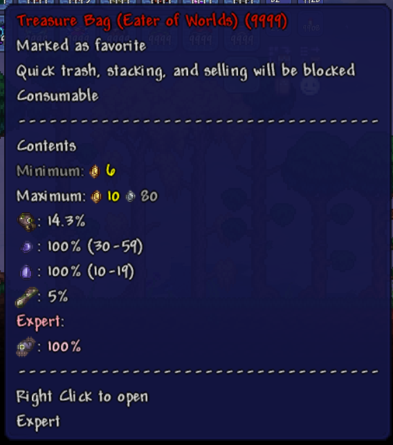 show boss bag (treasure bag) loot tables — screenshot 5