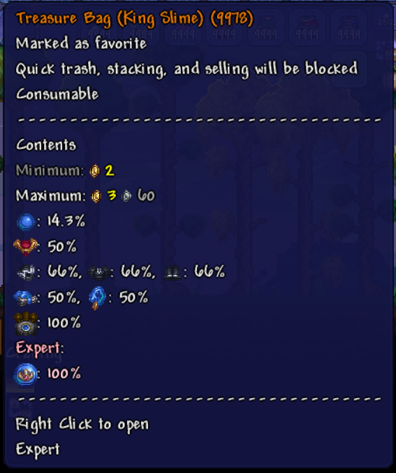 show boss bag (treasure bag) loot tables — screenshot 3