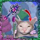 My girlfriend’s idiot ugly looking cat as the Blade Staff