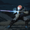Risk of Rain 2 Mercenary – Crystal Assassin Armor