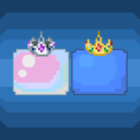 Square shaped king and queen slime