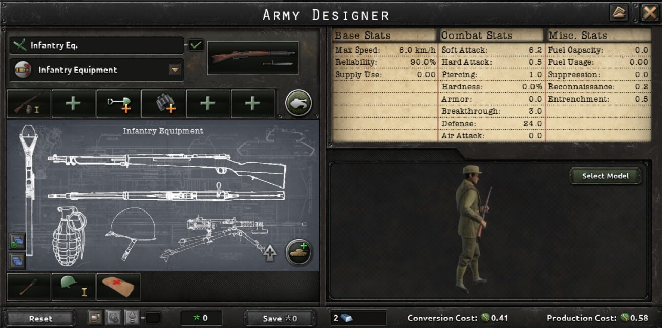 Infantry Equipment & Artillery Designer (NCNS) PFOT — screenshot 1