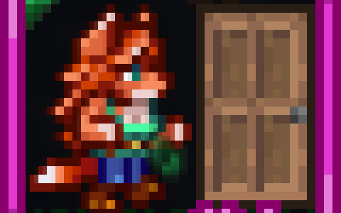 Town NPC open the door at night