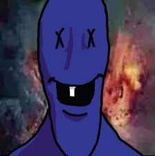 Blue baby with one tooth