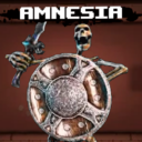 Skeleton banging shield over bad pill