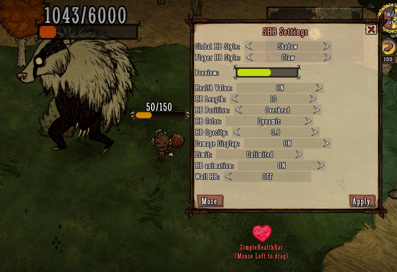 Simple Health Bar DST — screenshot 2