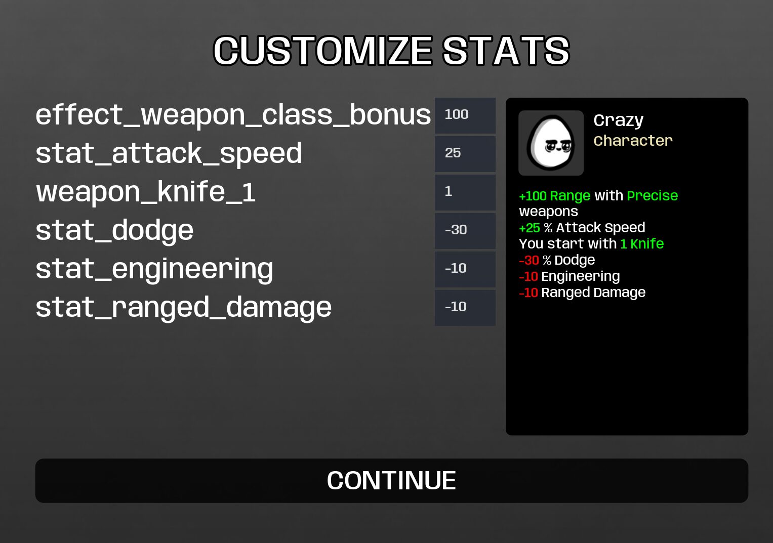 Customized Starting Stats — screenshot 1
