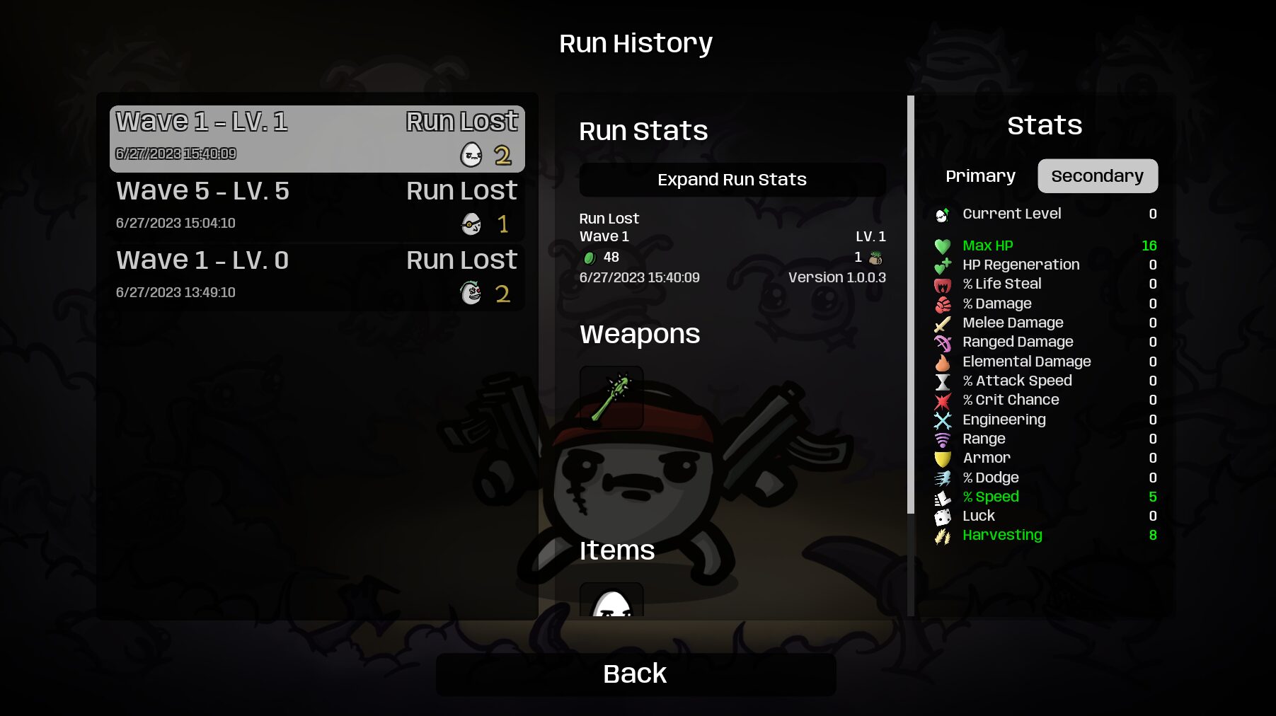 Run History — screenshot 1