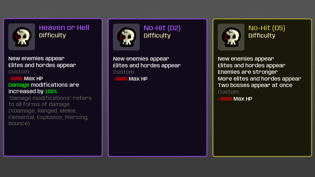 Custom Difficulty Modes — screenshot 1