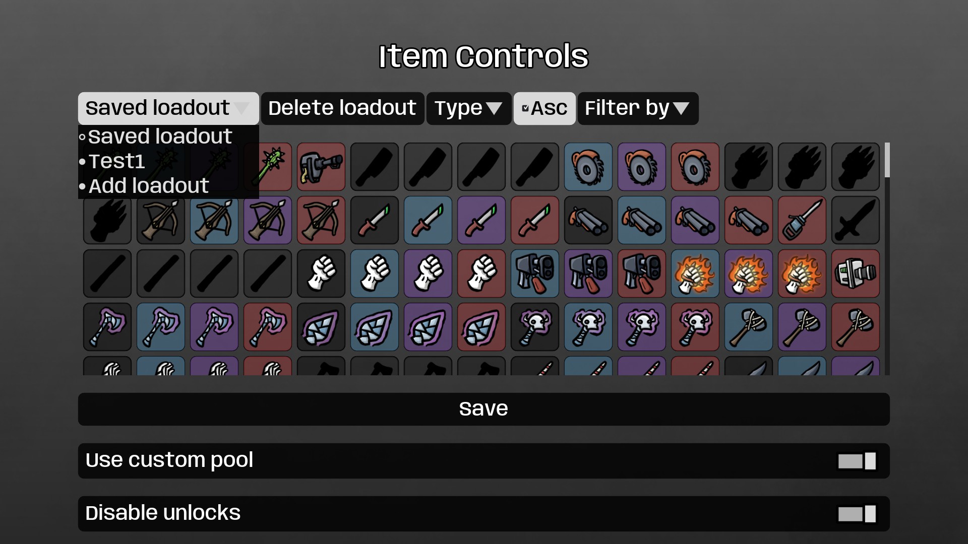 Item Controls — screenshot 1
