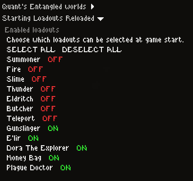Starting Loadouts Reloaded — screenshot 1