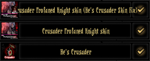 Crusader Profaned Knight skin (He’s Crusader Skin Fix) — screenshot 1