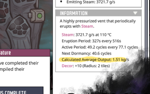 Geyser Calculated Average Output Tooltip