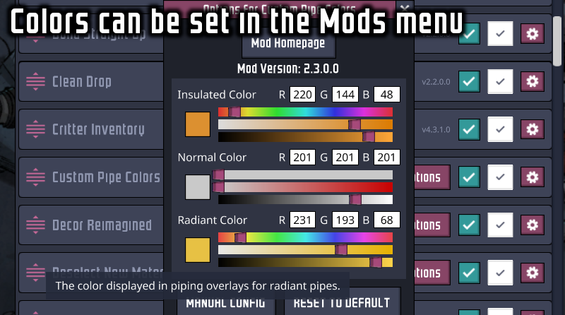 Custom Pipe Colors — screenshot 2