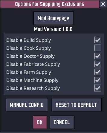 Supplying Exclusions — screenshot 1