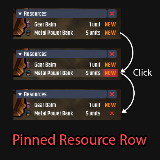 Pinned Resource Row — screenshot 1