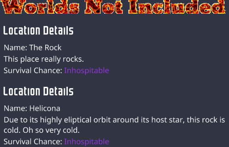 Worlds Not Included (2 Worldgens)