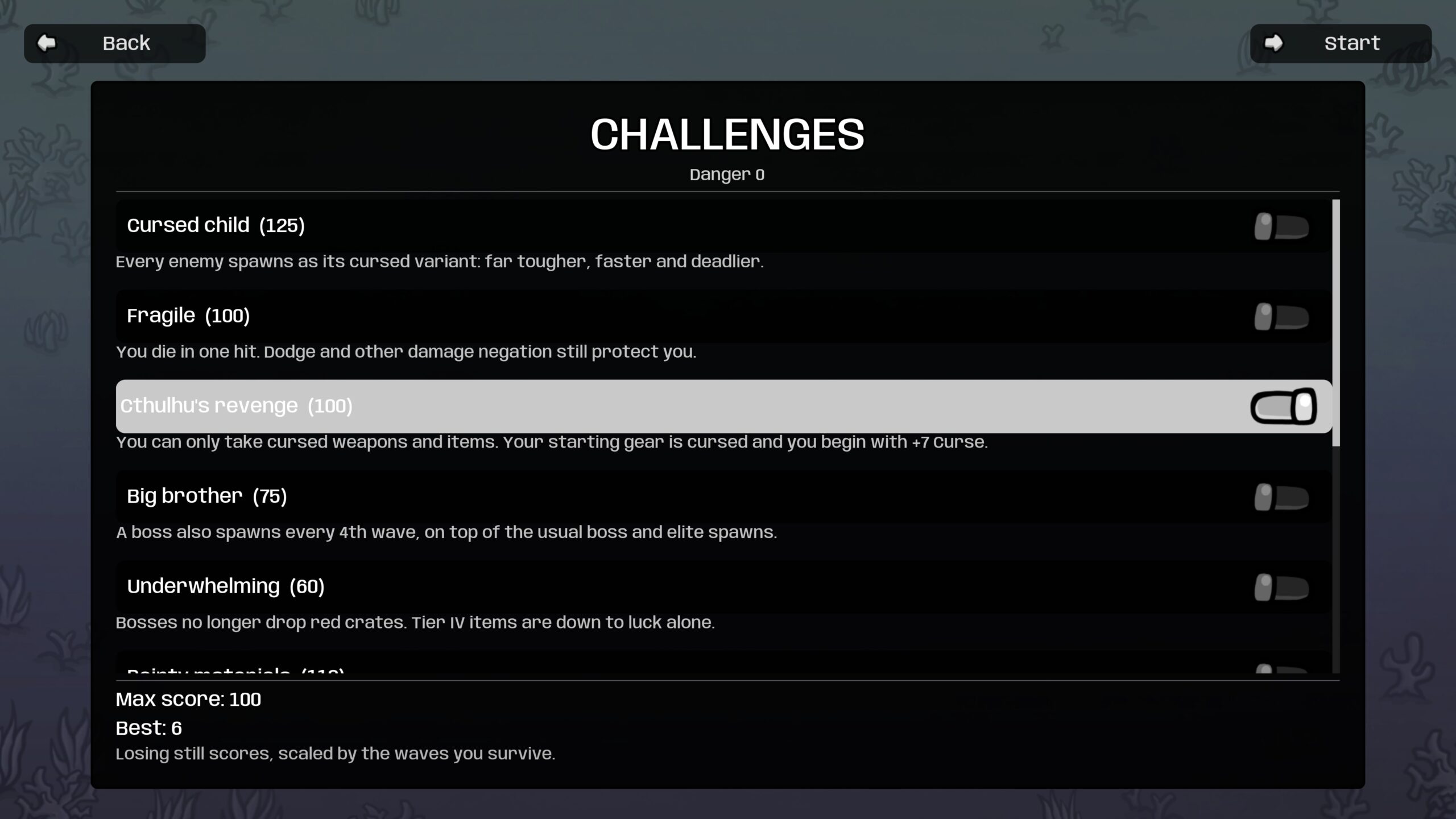 Challenges – Stackable Difficulty Modifiers — screenshot 1