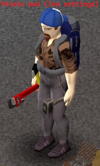 Potato textures – better fps for low-end pcs and steam deck (B42 stable) — screenshot 2