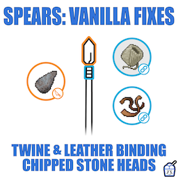 Spears: Twine and Leather Binding, Chipped Stone Spearheads