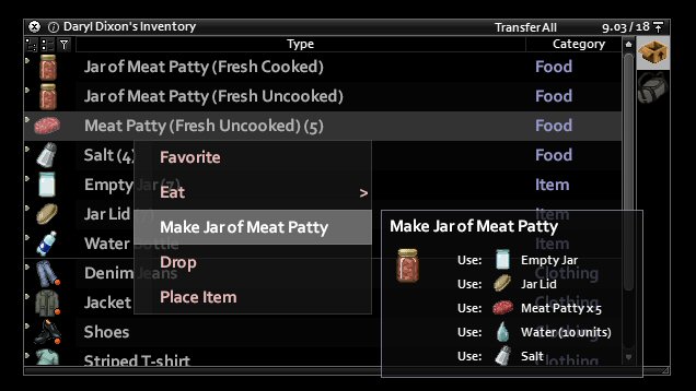 Bottling of Meat MOD for build 41 — screenshot 5