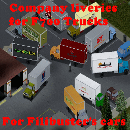 [B41/B42/MP]Company Liveries & loot for Filibuster Rhymes’ Used Cars! F700 trucks
