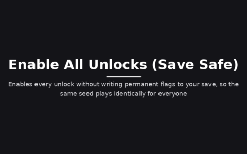 Enable All Unlocks (Save Safe)