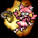 Pink Deltarune over Cat Chime