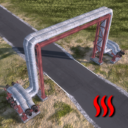 Overpass of a big heating pipe