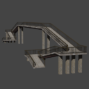 Pedestrian bridge over highway