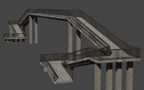 Pedestrian bridge over highway