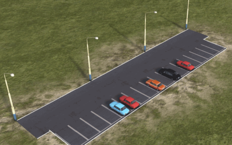 Long perpendicular parking