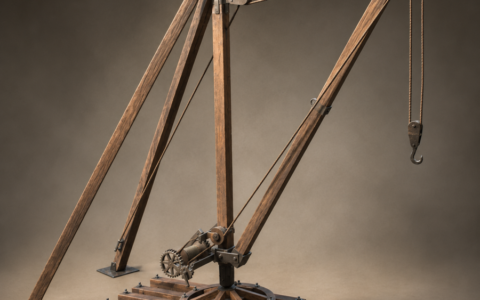Early Portable Derrick Crane