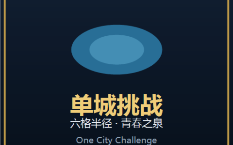 单城挑战 · 六格半径 · 青春之泉 (One City Challenge / 6-Tile Radius / Fountain of Youth)