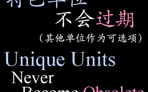 Unique Units Never Become Obsolete